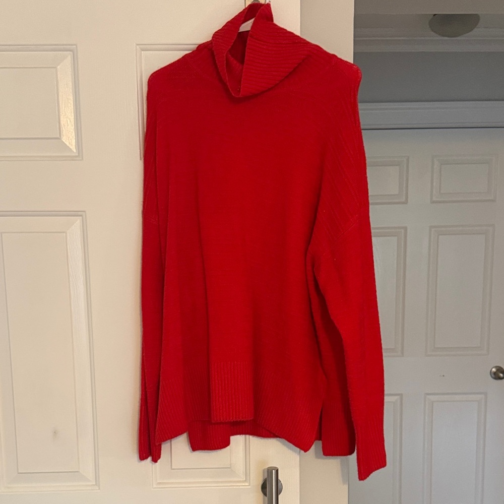 Vince Camuto Bright Red Cowl Neck Sweater